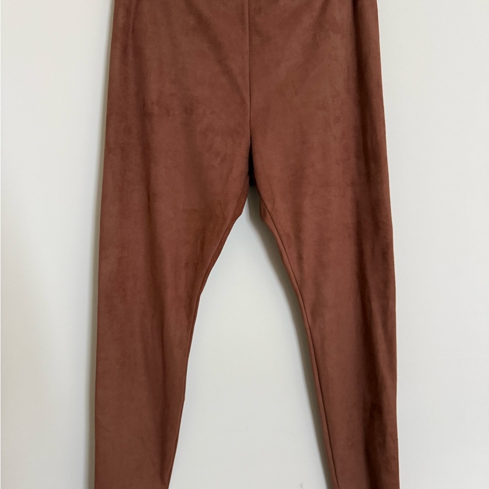NWT Lysse Faux Suede Leggings XL Brown